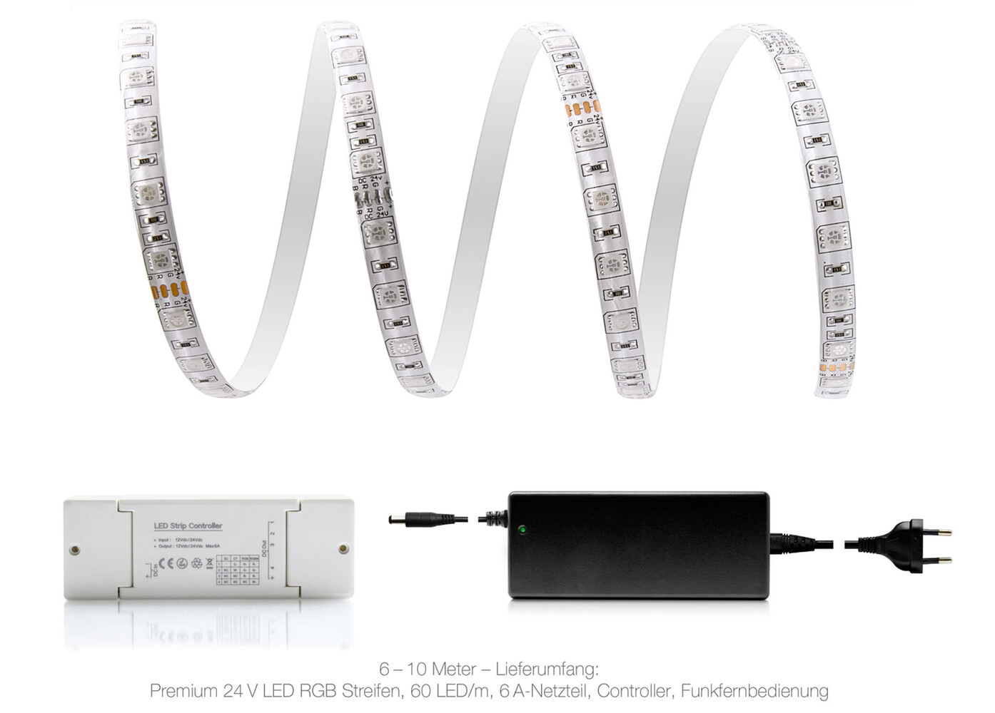 Hochwertiger Premium 24V RGB LED Streifen von LED Universum mit Smart Home Funktionen