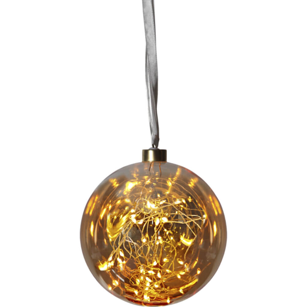 Faszinierende Glaskugel mit warmweißen LEDs von Star Trading