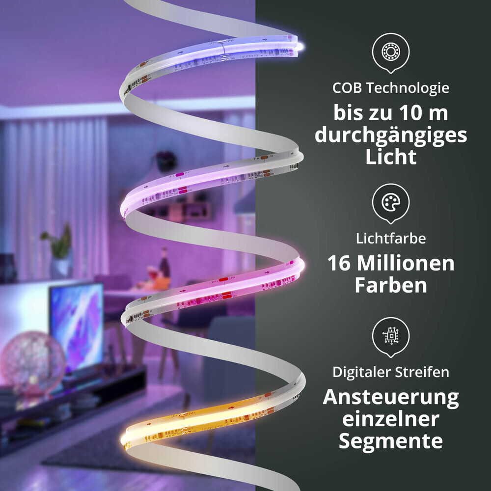 Hochwertiger LED Streifen von LED Universum mit inkludiertem Installationsnetzteil und Fernbedienung
