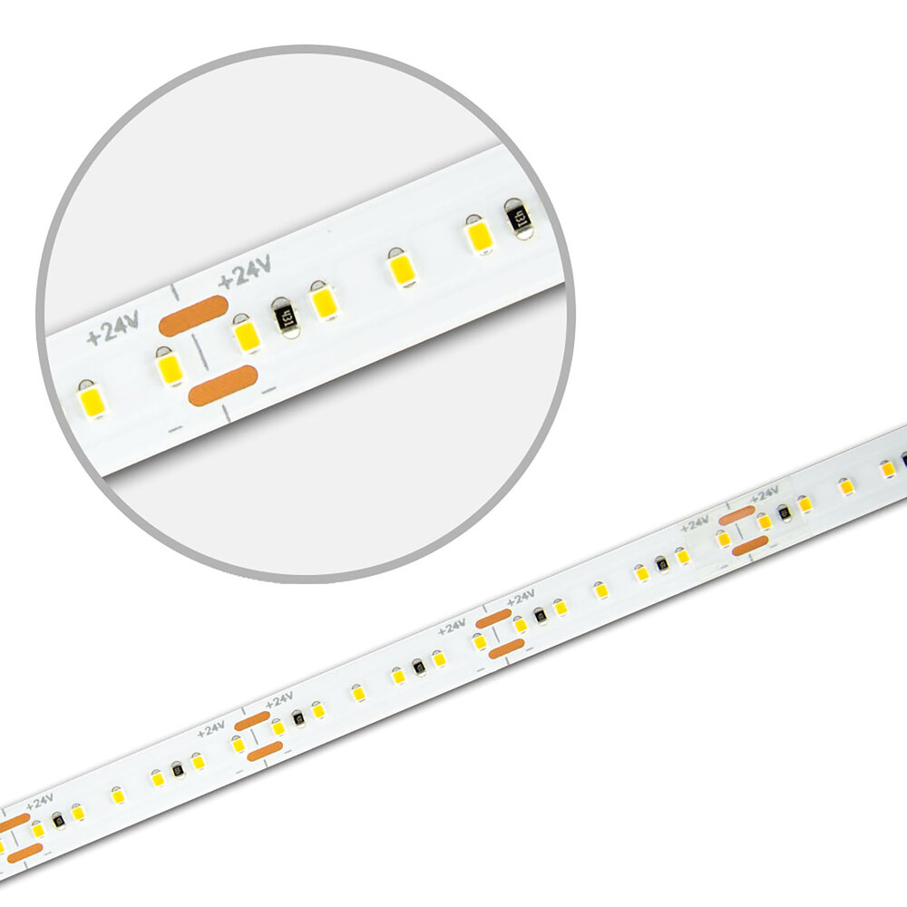 Premium LED Streifen der Marke Isoled in warmweiß Leuchtfarbe