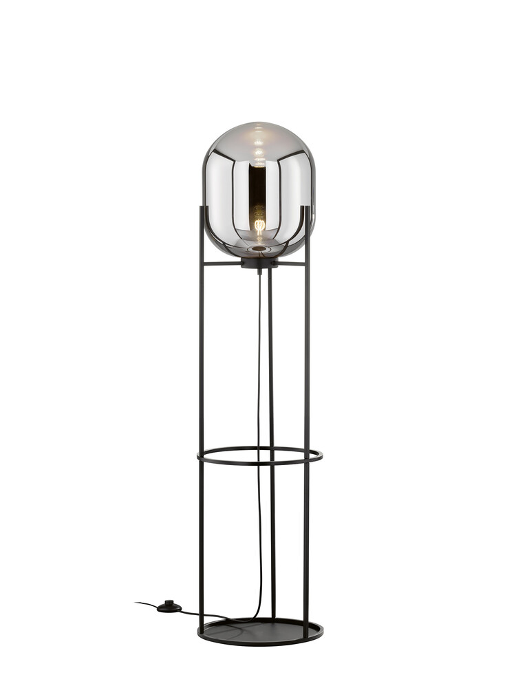Elegante schwarze Stehlampe aus Metall von Fischer & Honsel