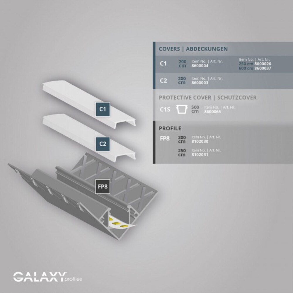 Hochwertiges LED Profil von GALAXY profiles in leuchtender Qualität