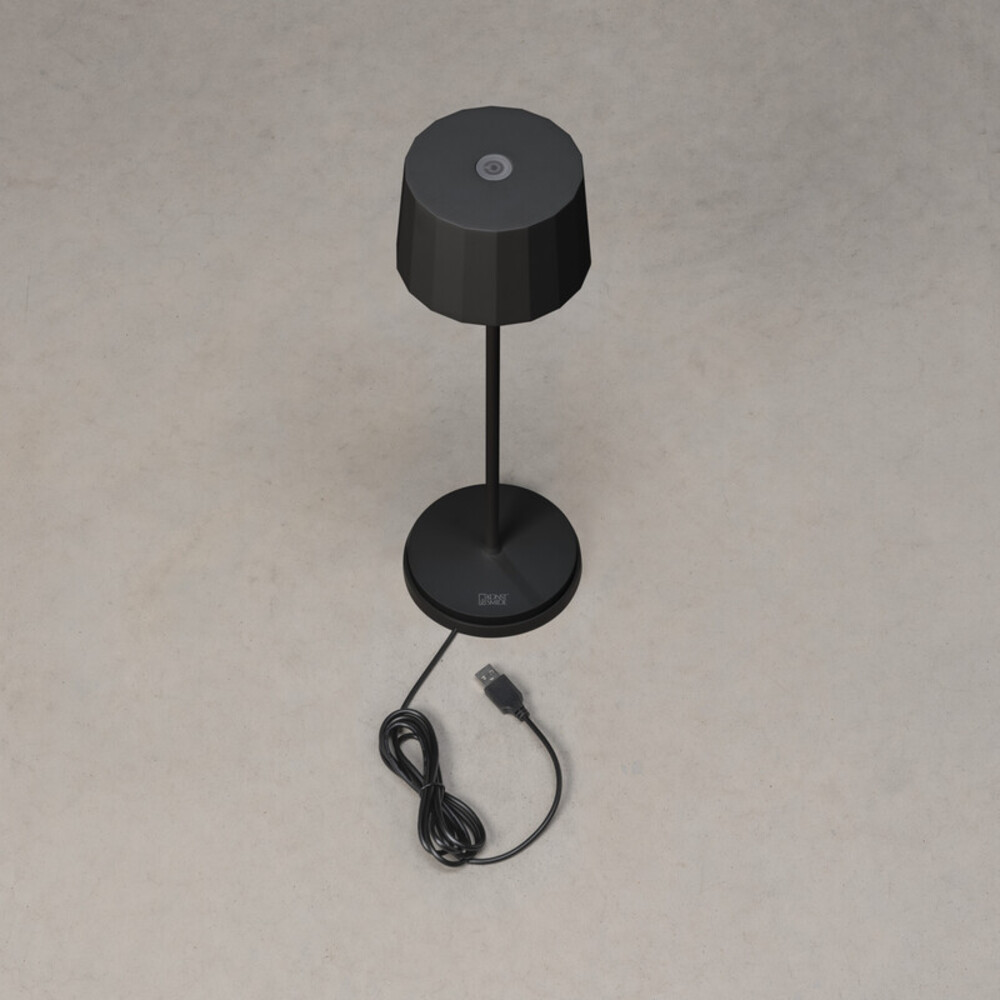 Elegante schwarze Tischleuchte mit LED und USB-Anschluss von Konstsmide