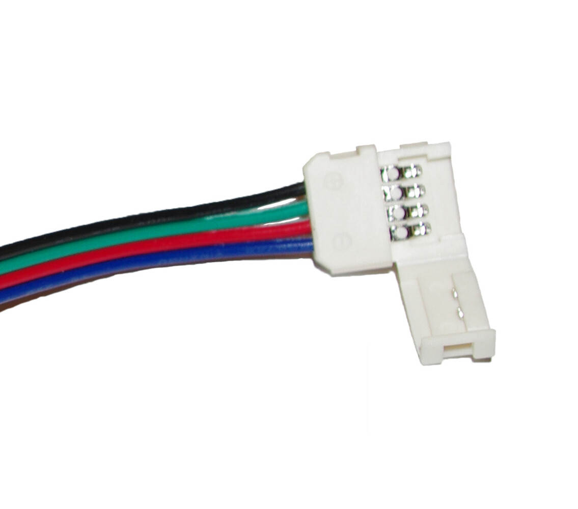 Hochwertiger LED Streifen Kabel von LED Universum mit praktischer Klippbefestigung und Schnellverbinder für RGB LED Streifen