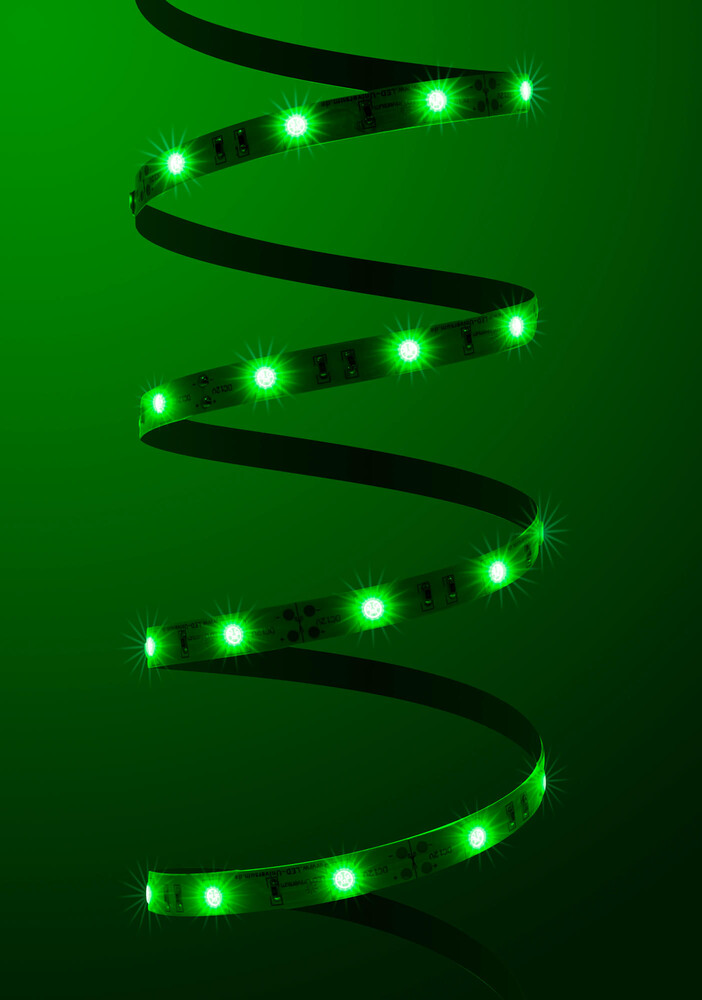 Hochwertiger, grüner LED-Streifen mit Kontroller und Fernbedienung von LED Universum