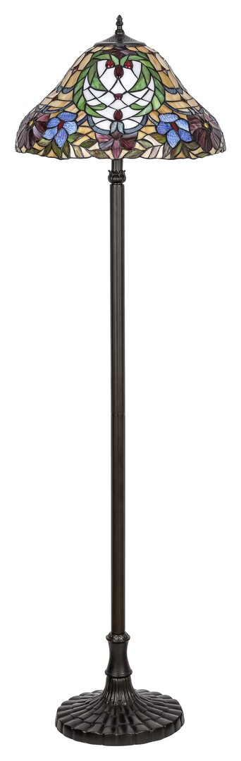Stehlampe Mirella 8088, E27, Metall, bronze-silber-mehrfarbig, rund, Klassisch, ø460mm