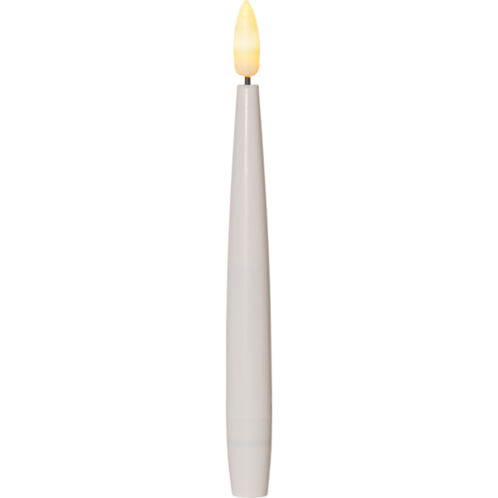 Elegante weiß-goldene LED-Kerzen von Star Trading in kabelloser Ausführung mit bequemer Fernbedienung