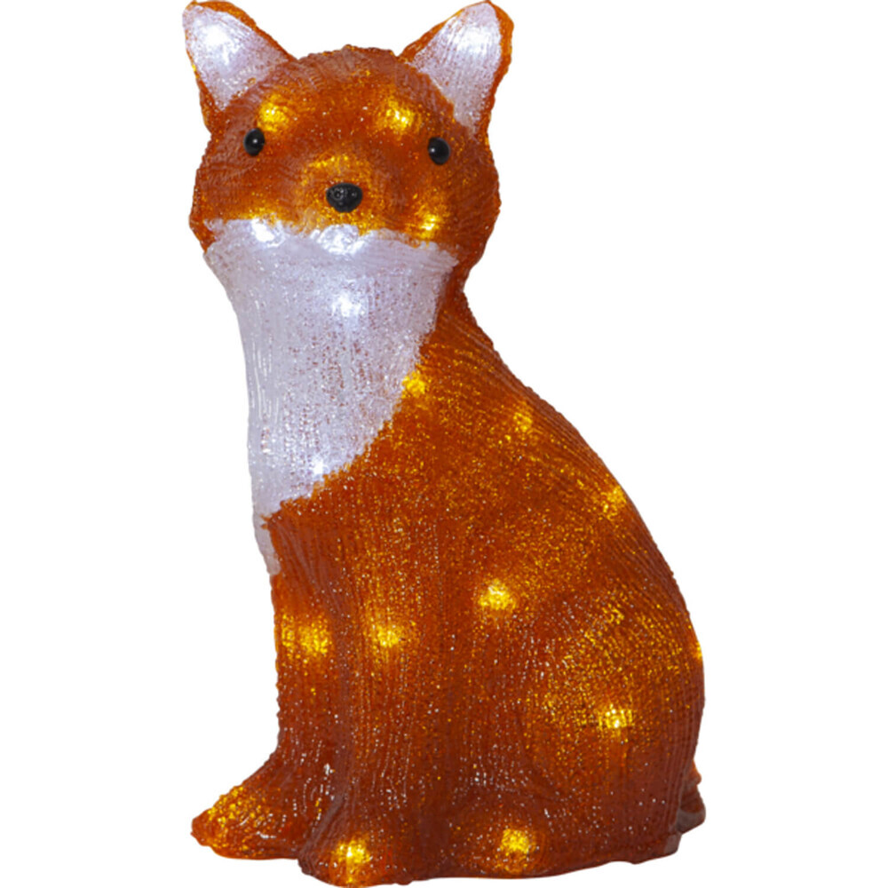 Beeindruckende orange LED Acrylfigur Fuchs von Star Trading mit coolwhite LED
