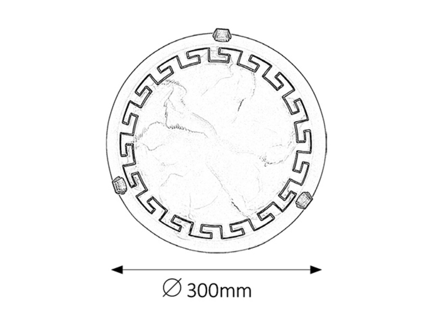 Deckenleuchte 1 Spot Etrusco 7648, E27, Metall, weiß, rund, Mediterran, ø300mm