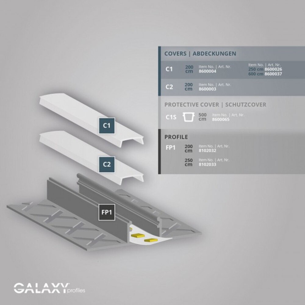 Atemberaubendes LED Profil von GALAXY profiles, perfekt für moderne Innenbeleuchtungskonzepte