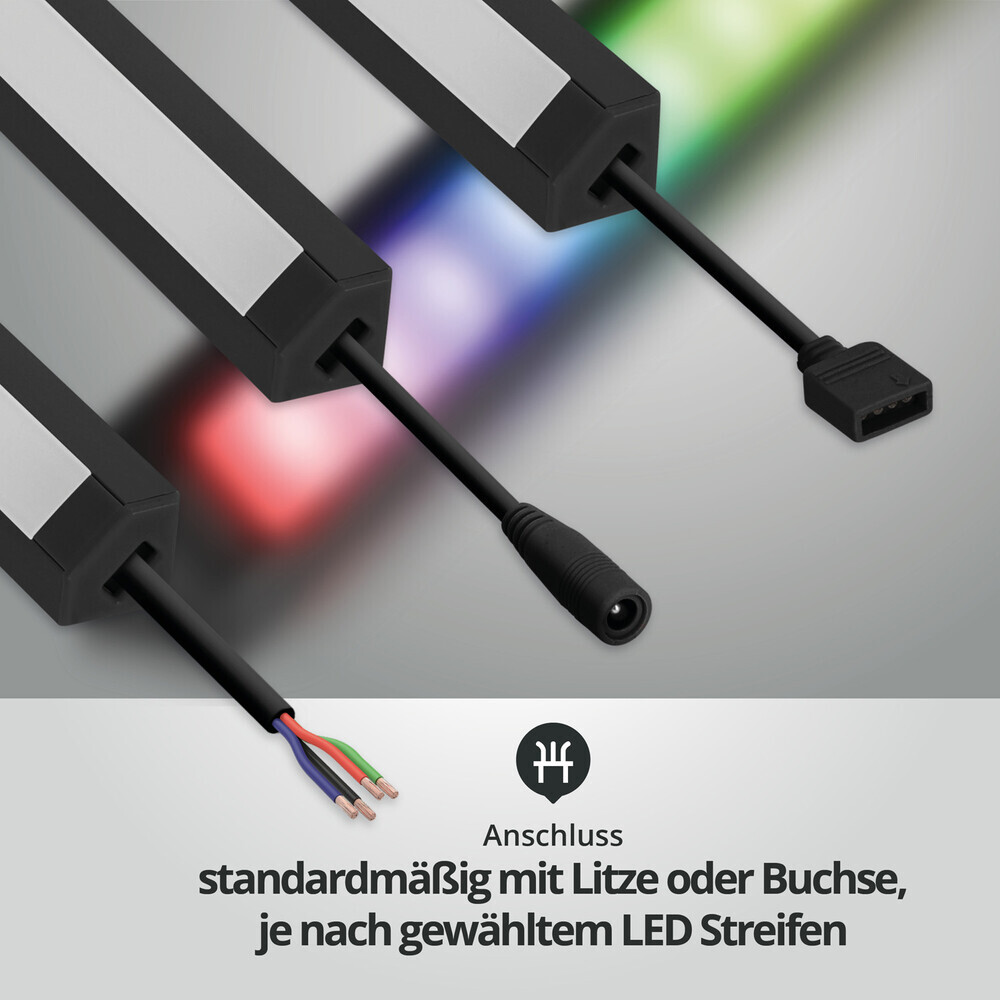 Stilvolle und effiziente LED Leiste von LED Universum in schwarzem Finish