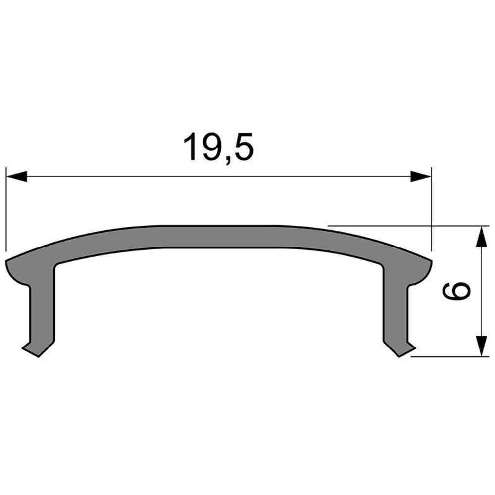 Versatiles Deko-Light Abdeckungs-Zubehör in 2000 mm Länge, 19,5 mm Breite und 6 mm Höhe