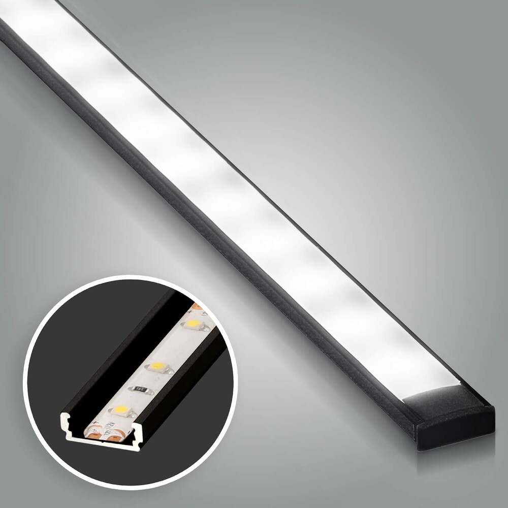 Hochwertige, schmale LED-Leiste in schwarz mit 60 LEDs pro Meter von LED Universum