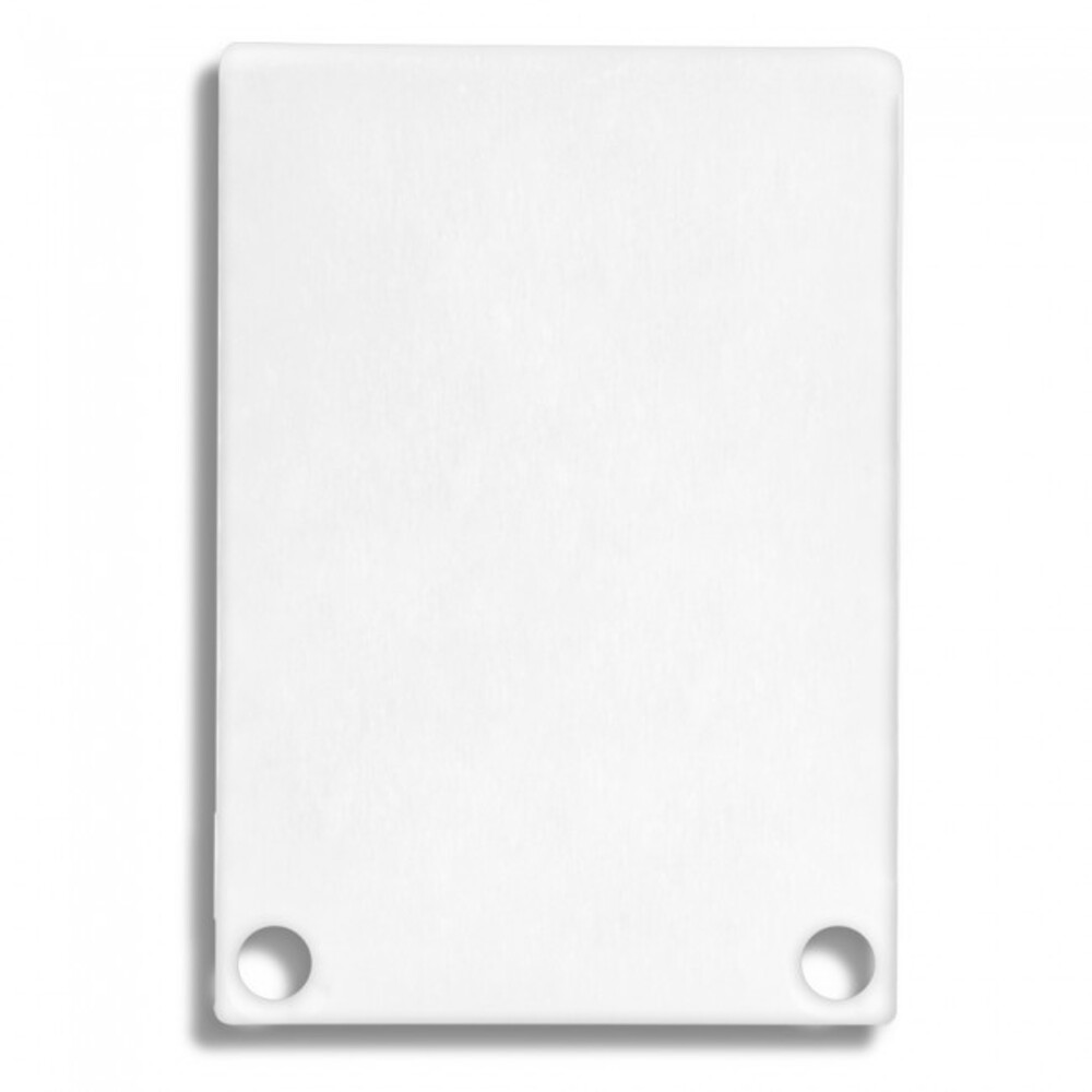 Weiße Aluminium Endkappe E48 von GALAXY profiles inklusive Schrauben für Profil PN6, PN7