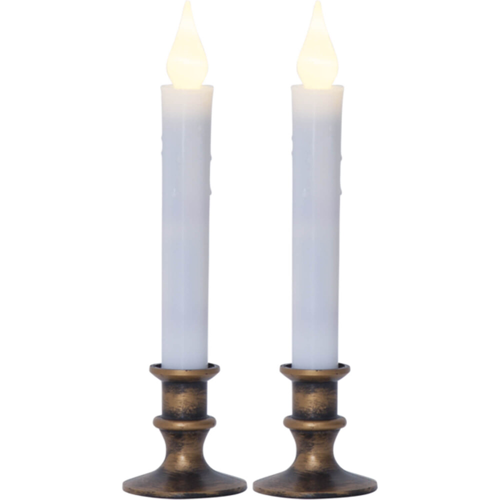 gemütliche LED Kerzen von Star Trading in kupferfarben-weiß mit praktischem Standfuß