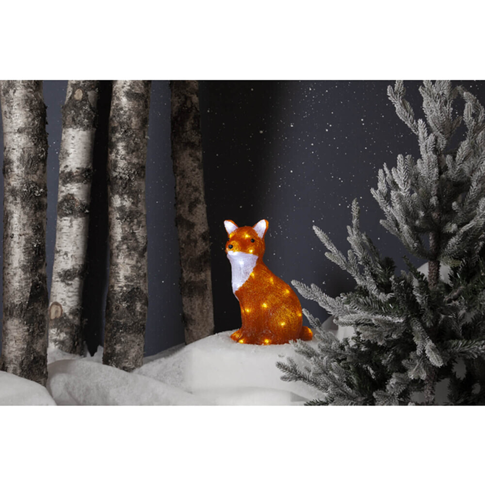 Beleuchtete orange Acrylfigur in Fuchsform von Star Trading