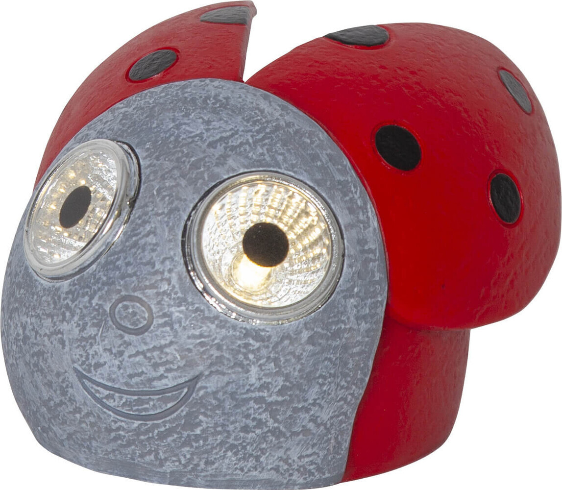 Hübsche rote und graue Marienkäfer Leuchtfiguren von Star Trading für den Outdoor-Bereich