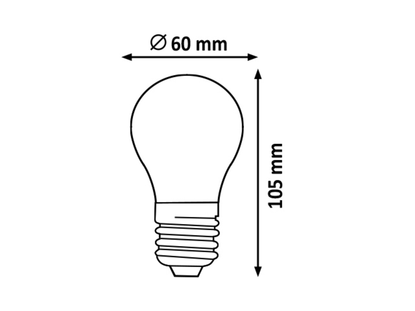 Filament Leuchtmittel 1608, E27, 6,5W, 2700K, 800lm, warmweiß, ø60mm