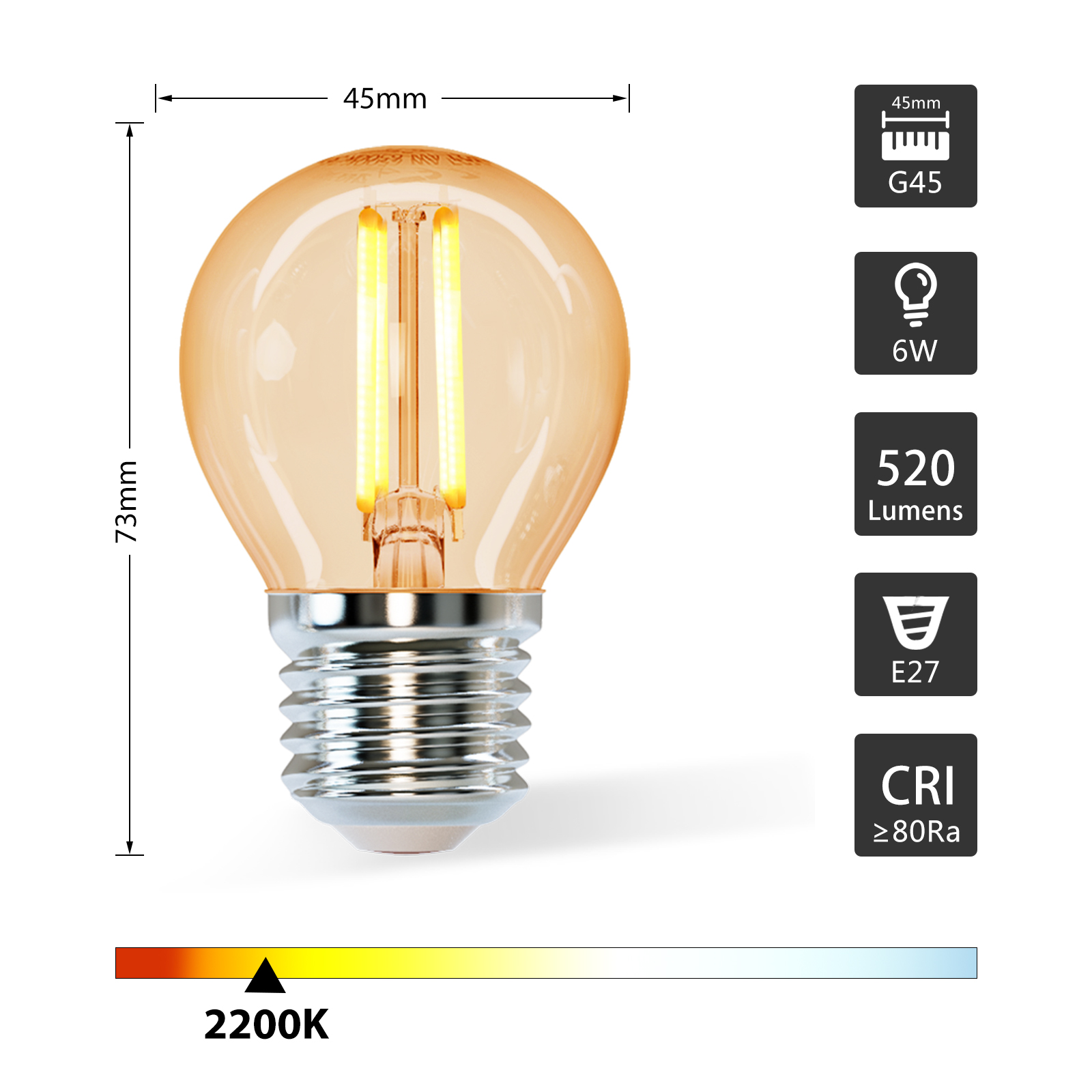 LED Leuchtmittel Filament 2200K/Amber E27 A60 4W 1 Stück