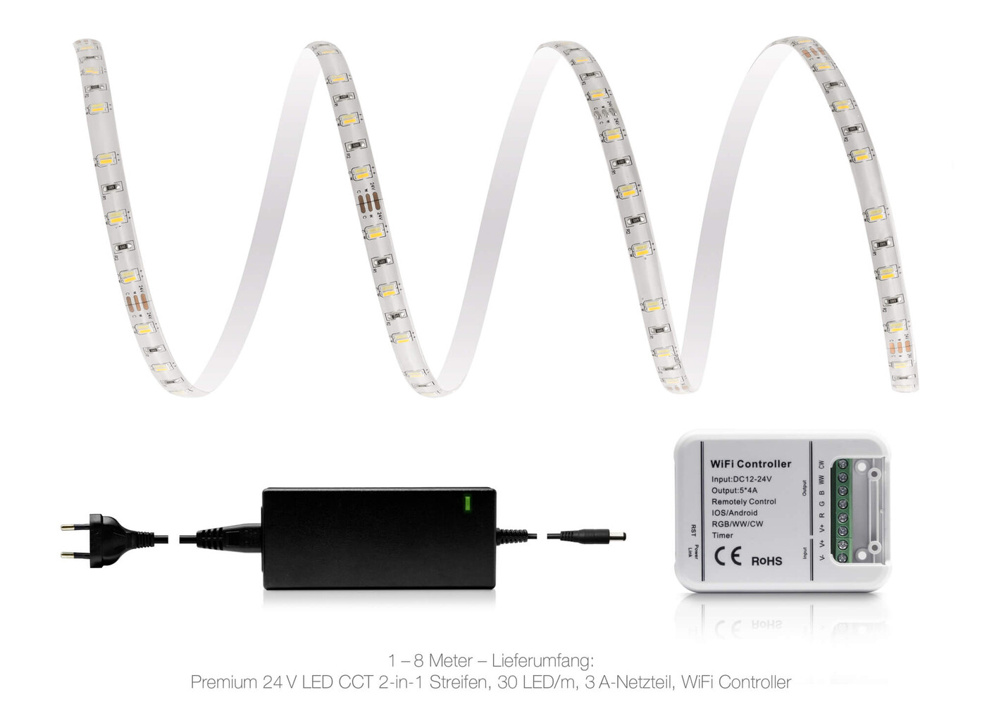 Hochwertiger LED Streifen von LED Universum mit einfacher Wlan Konnektivität und intensiver Lichtleistung