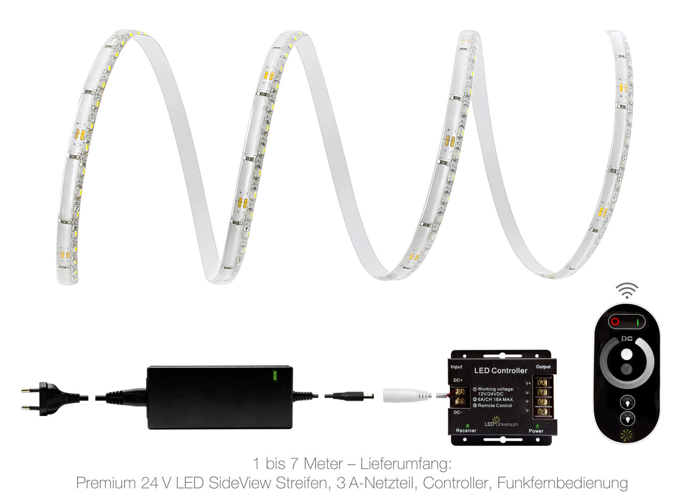 Hochwertiger, kaltweißer Premium 24V LED-Streifen von LED Universum, ausgestattet mit 120 LED m 3014