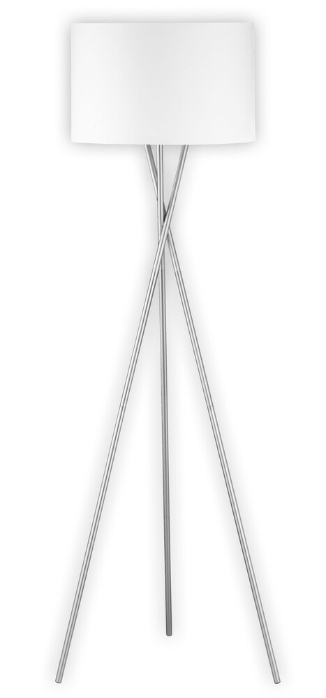 Stilvolle Außenstehleuchte in Nickel Matt mit weißem Schirm von Fischer & Honsel