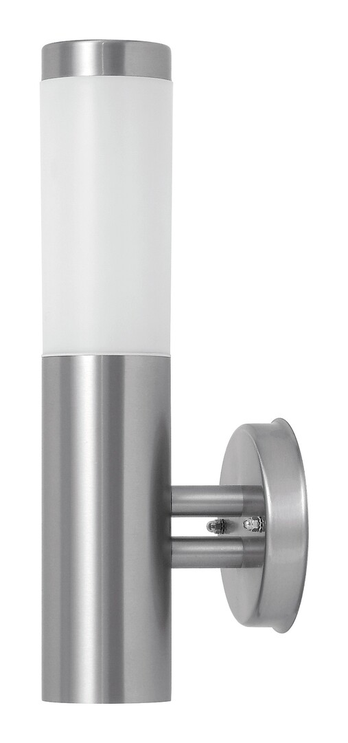 Außenwandleuchte Inox torch 8262, E27, Metall, silber-weiß, rund, Modern, IP44, ø76mm