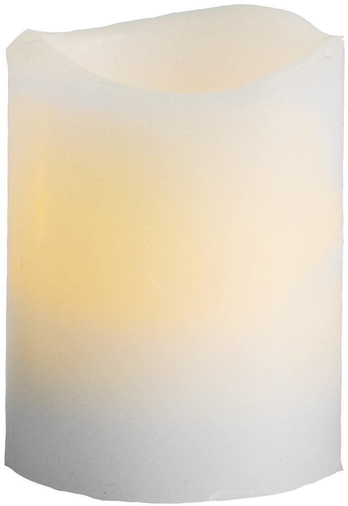 Weiße LED-Wachskerzen von Star Trading im 2er Set, batteriebetrieben und 6x5 cm groß mit amber LED