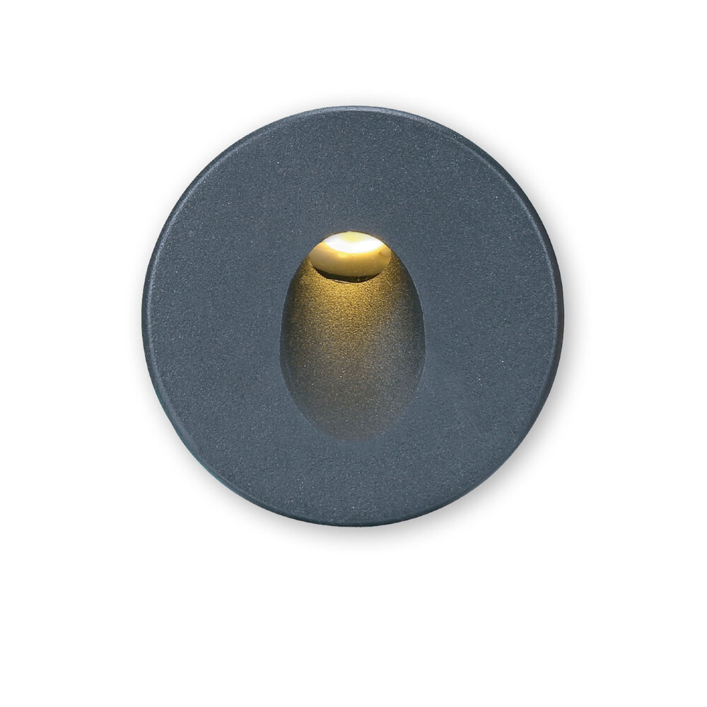 Hochwertige runde Aluminium Abdeckung in Schwarz von Isoled für Wandeinbauleuchte