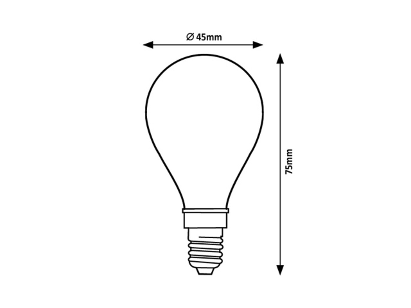 Filament Leuchtmittel 79032, E14, 6W, 4000K, 850lm, Glas, neutralweiß, ø45mm