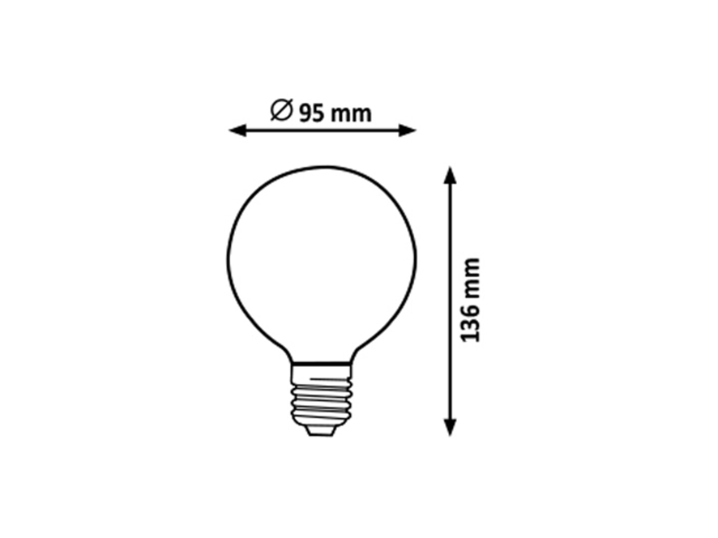 Filament Leuchtmittel 1698, E27, 7W, 4000K, 870lm, neutralweiß, ø95mm