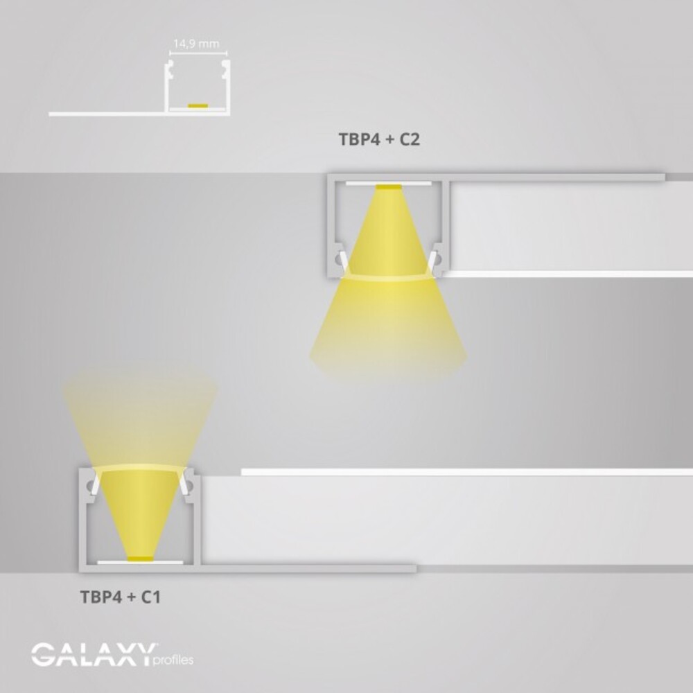 Eindrucksvolle Leuchtkraft eines LED Profils von GALAXY profiles