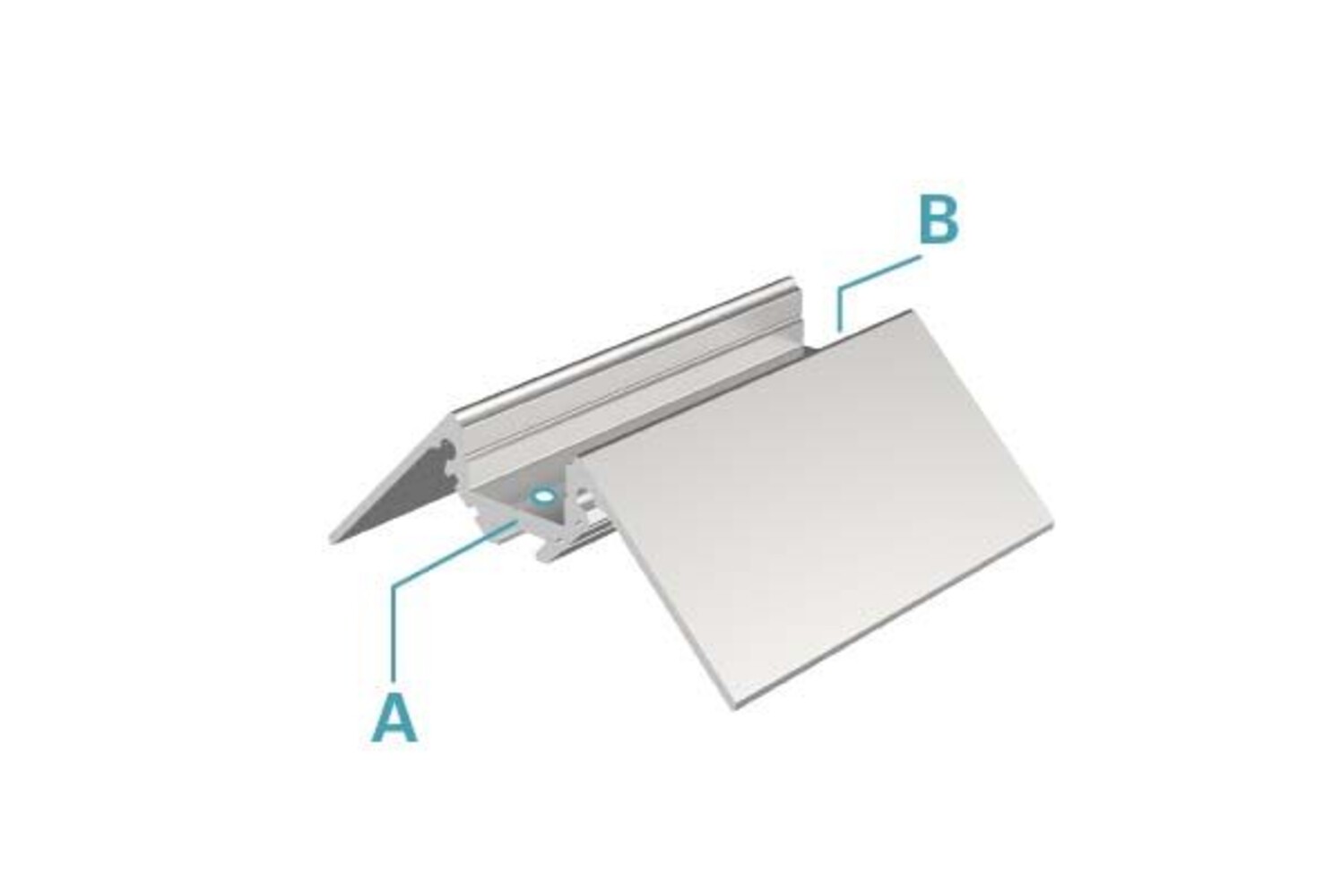 Silber-mattes LED-Profil in Eckform für Trockenbau von Deko-Light