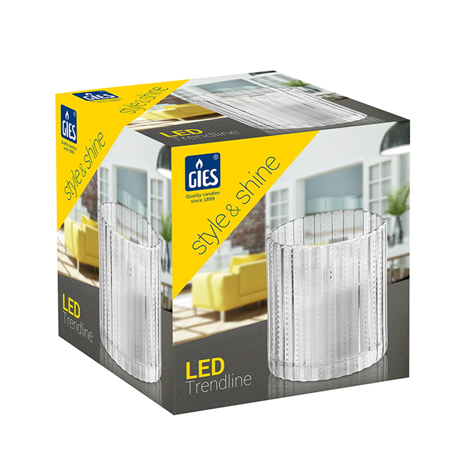 Gies 208-610008-00 LED Kerze "RELIEF GLASS"