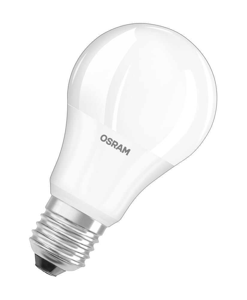 Moderne LED-Leuchtmittel von der Marke OSRAM strahlt im warmen Licht von 2700 K
