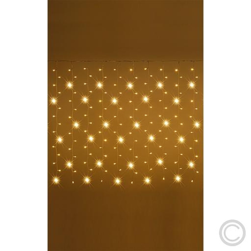 Prachtvoller Lichtervorhang von Lotti, beleuchtet mit warmweißen LED Netzen