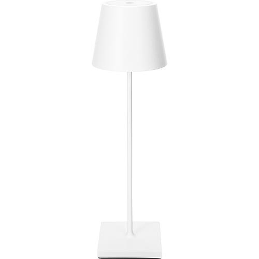 Elegante weiße LED Akku Tischleuchte Nuindie von SIGOR