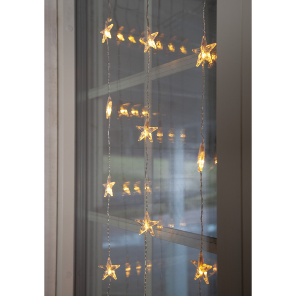 Prachtvoller Lichtervorhang mit warmem LED-Licht und Sternenmotiv von Star Trading