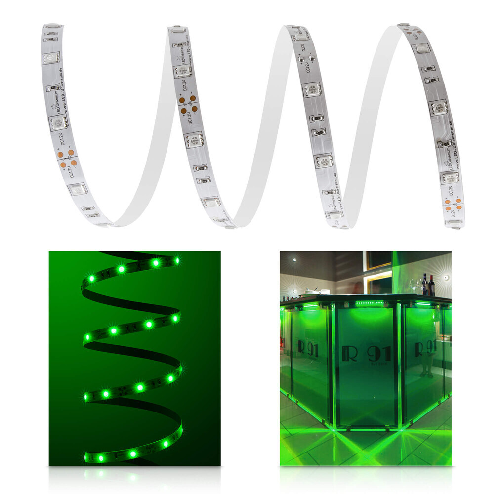 Faszinierend grüner LED-Streifen von LED Universum, leuchtend und energieeffizient