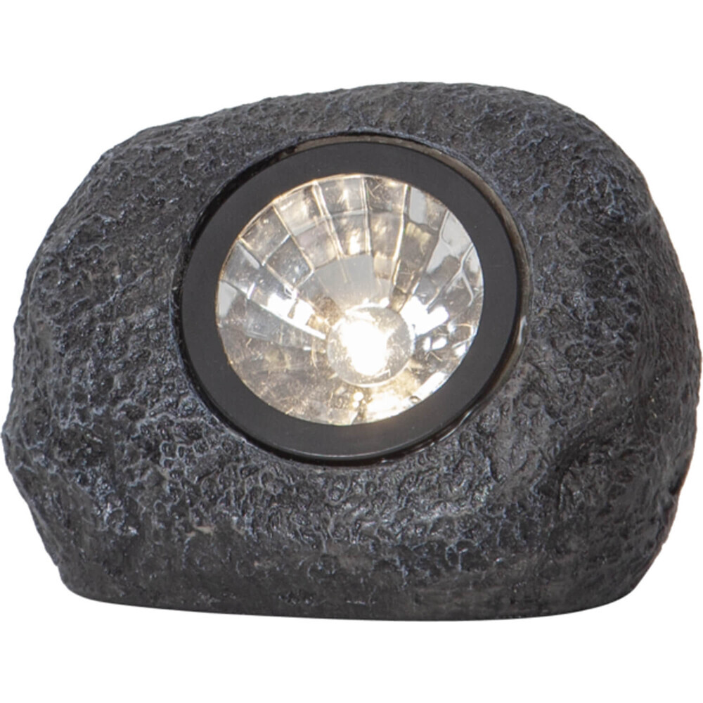 Leuchtende Solarstein Leuchtfigur von Star Trading, grau, ca-11x8-cm, warmweißes LED-Licht mit 15 LM und 3000 K, ideal für die Außenbereichsbeleuchtung