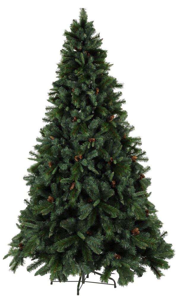 Vibrant grüner Weihnachtsbaum mit Tannenzapfen von Star Trading