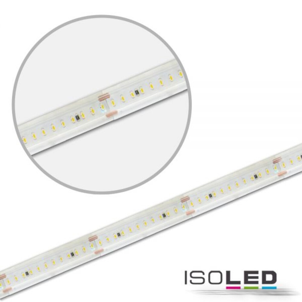 Hochwertiger LED-Streifen von Isoled, präsentiert in warmweiß und wasserdicht mit IP68 Standard