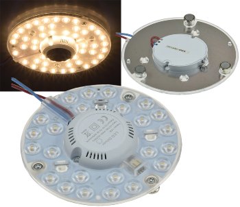 LED Umrüstmodul "UM12ww" für Leuchten, Ø125mm, 12W, 1080lm, 3000K, Magnethalter