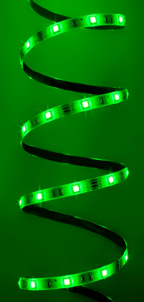 Hochwertiger, farbenfroher LED-Streifen mit bemerkenswerter RGB-Farbpalette von LED Universum