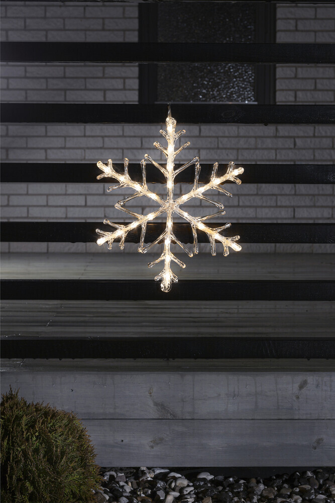 Schöne, warm leuchtende LED-Schneeflocke von Konstsmide für Außenbereich