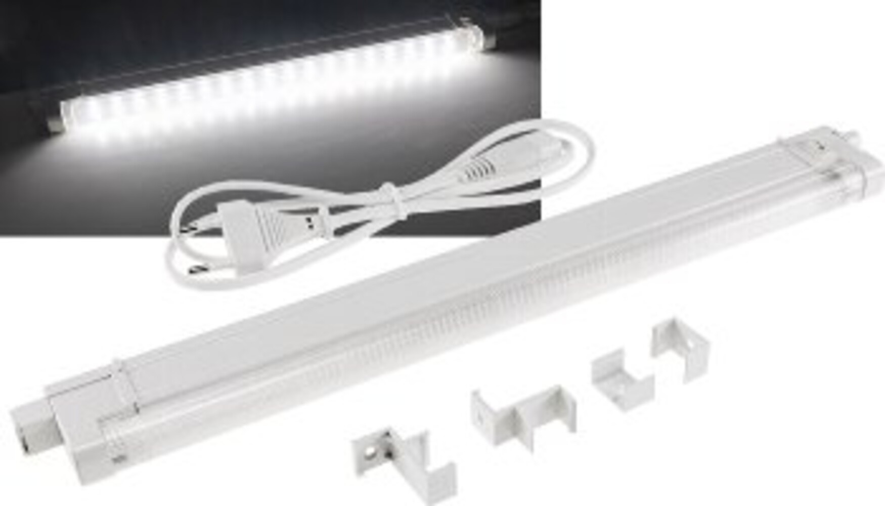 Elegante weiße Unterbauleuchte in 40cm Länge mit leuchtstarker 4W LED-Technologie von ChiliTec