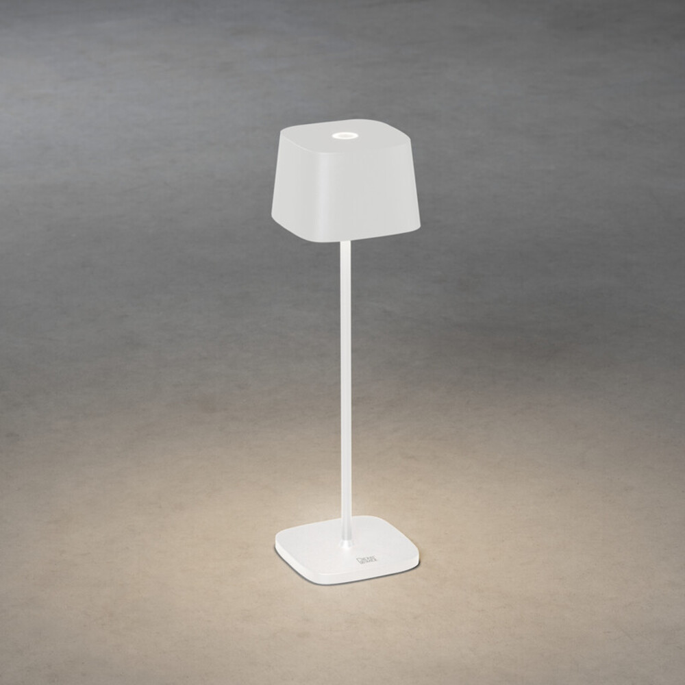 Dimmbare weisse LED-Tischleuchte von Konstsmide sorgt für stilvolles Raumambiente