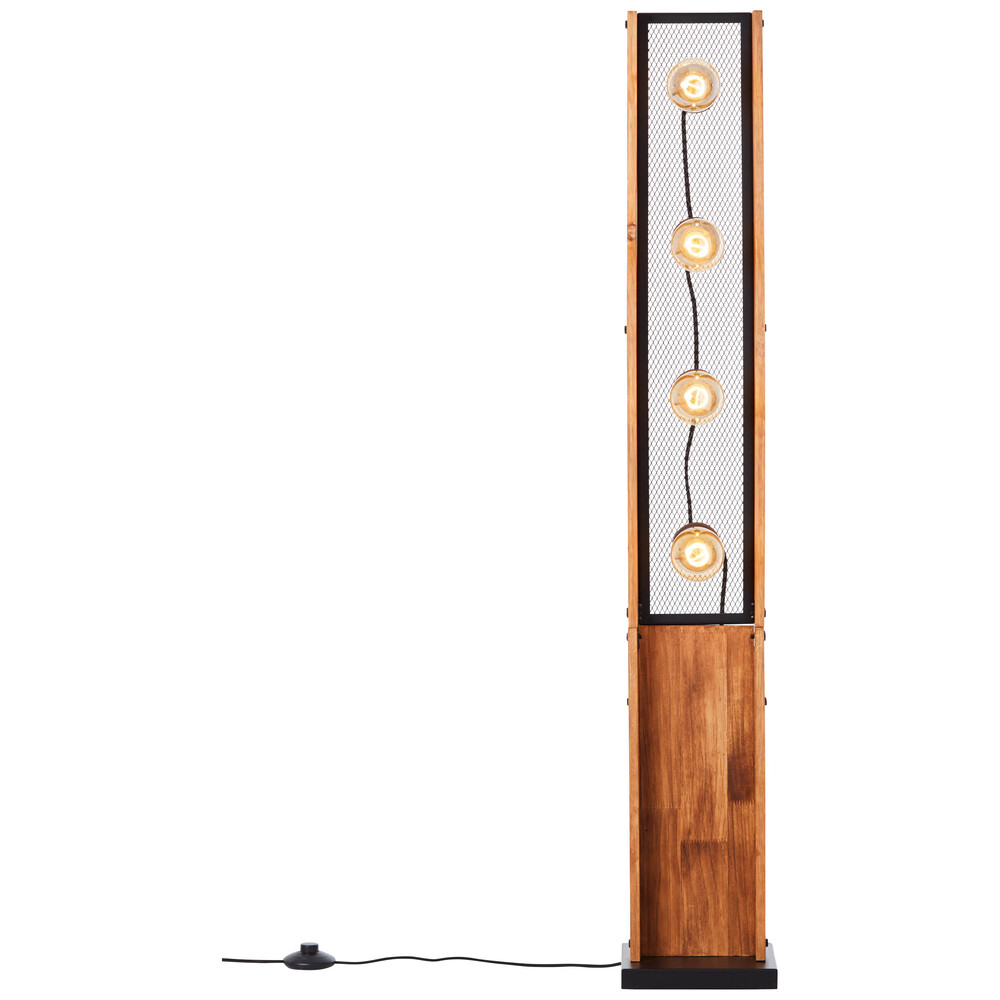 Modische Stehlampe in Schwarz Holz von Brilliant