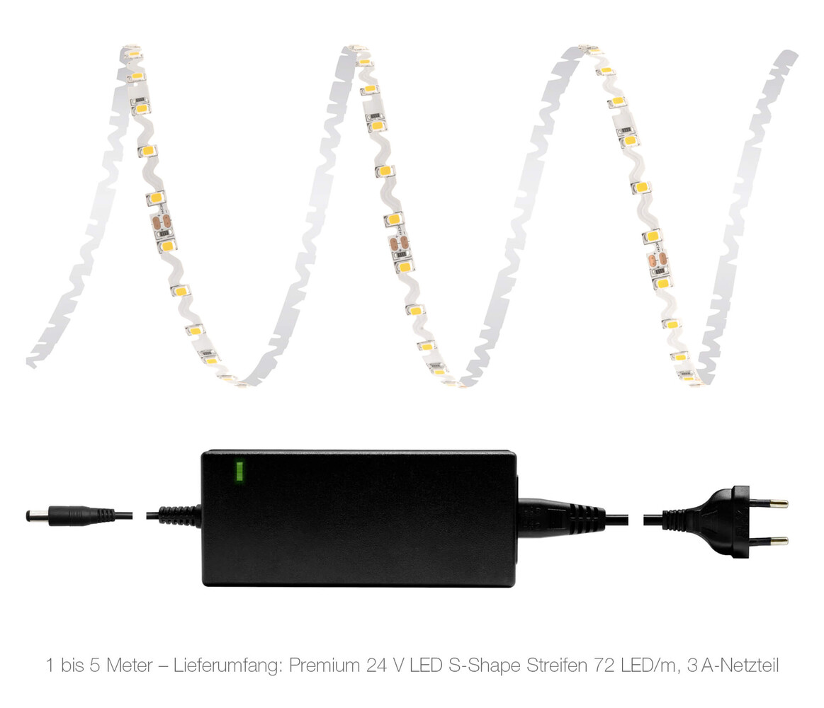 Premium LED Streifen in warmweiß mit 72 LEDs pro Meter von LED Universum