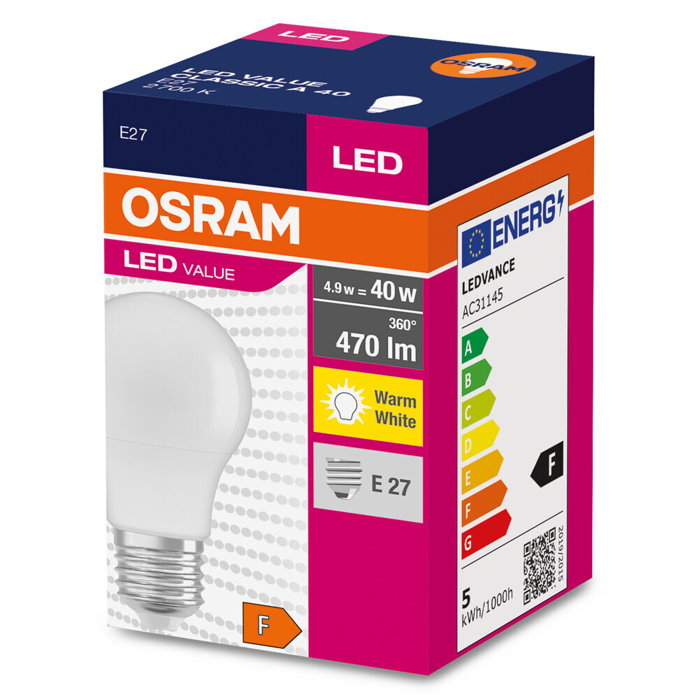 Hochqualitatives, warmweißes Licht aus dem modernen LED-Leuchtmittel von OSRAM